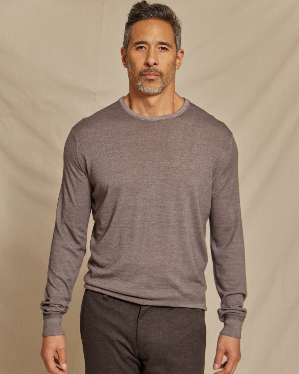 The Banks - LS Lightweight MERINOmax Crew Neck Sweater - Fawn