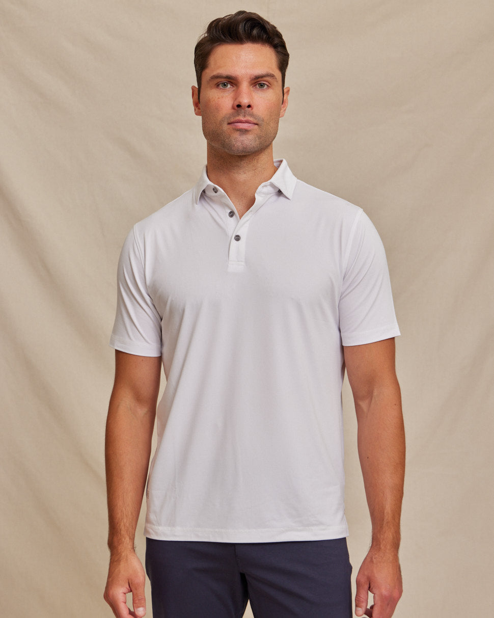 The Voyager - Performance SS Polo - White